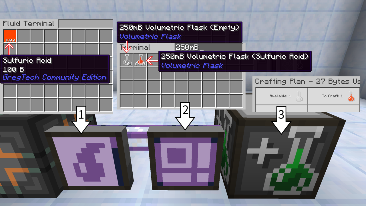 place fluid blocks from tank